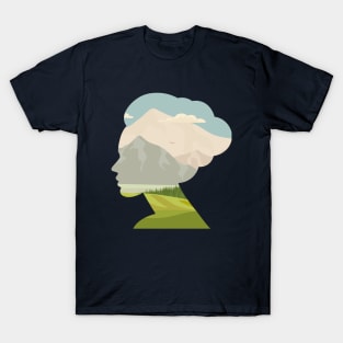 Woman Nature Background T-Shirt